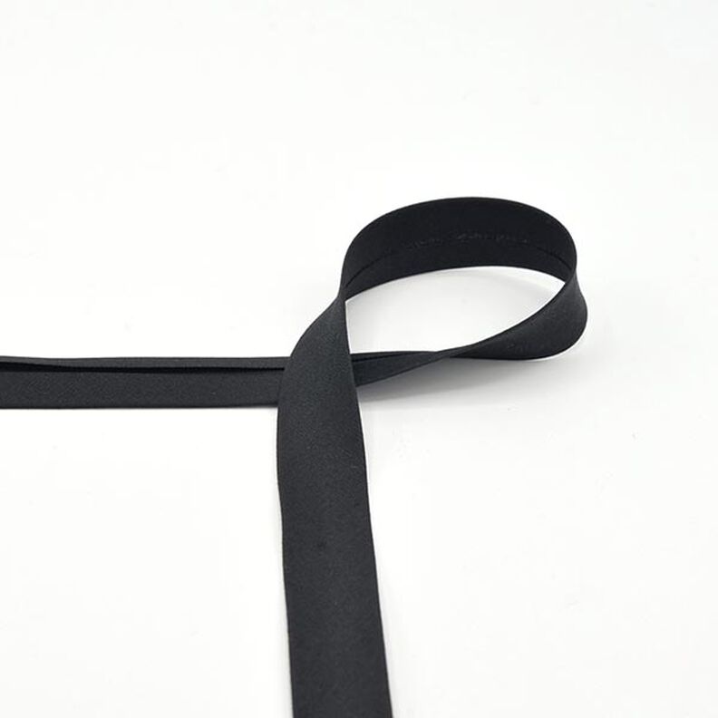 Skråband i bomull Poplin [20 mm] – svart,  image number 1