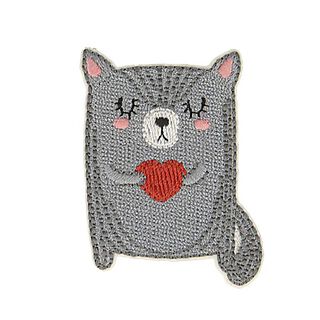 Applikation Katt [ 5 x 3,5 cm ] – grått, 