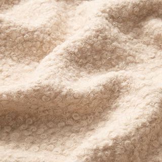 Stickad bouclé blanka trådar – cashew, 