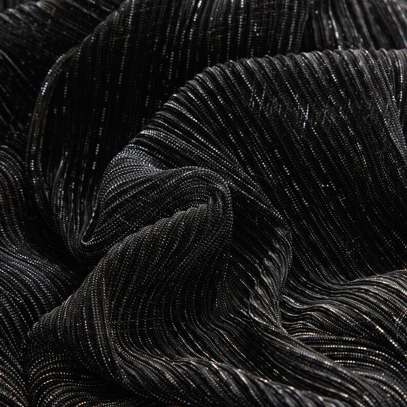genomskinliga plissé-glitterränder – svart,  image number 5