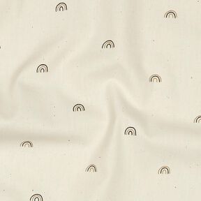GOTS Bomullspoplin små regnbågar | Poppy Fabrics – natur/rådjursbrun, 