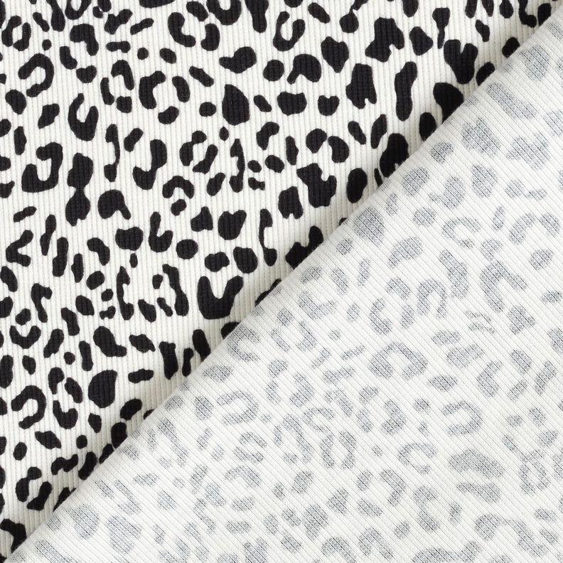 Ribbad jersey Leopardmönster – yllevit, image number 4