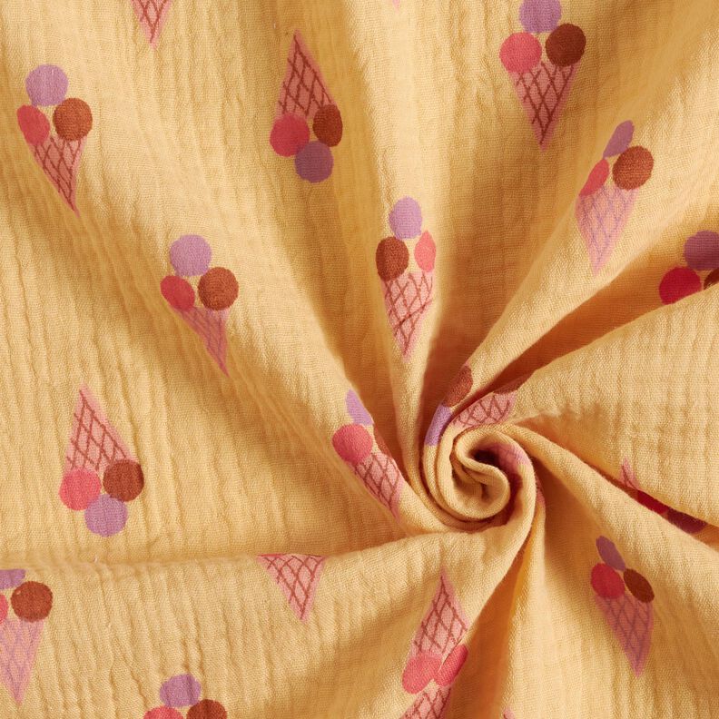 Muslin/Dubbel-krinkelväv Is – vaniljgul, image number 3