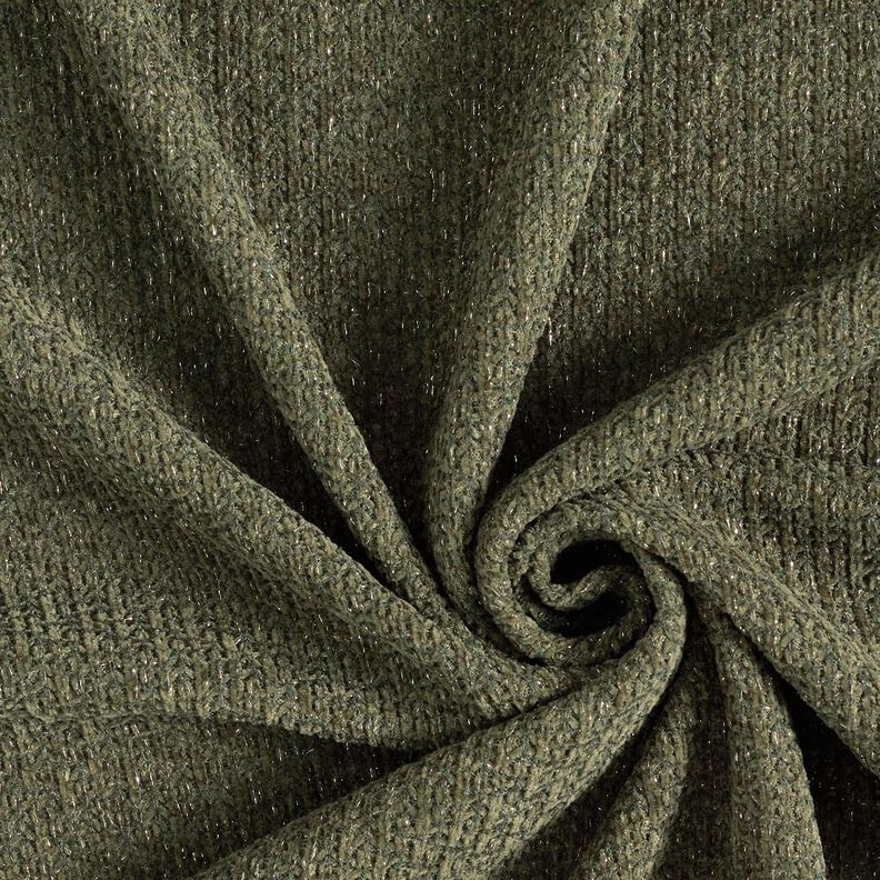 Chenille Stickad jacquard glitter – mörk furu/silvermetallic,  image number 1