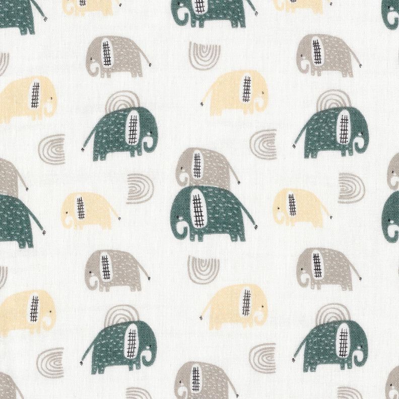 Muslin elefanter och regnbågar, slätt – elfenbensvit,  image number 1