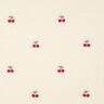 Teddyplysch broderade körsbär | Poppy Fabrics – elfenbensvit/chiliröd,  thumbnail number 1