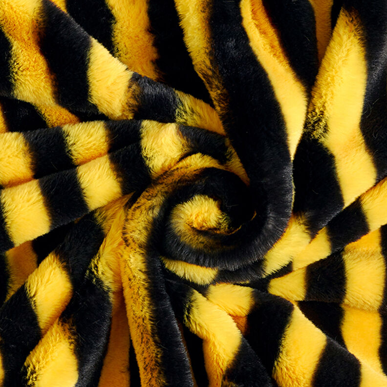Fuskpäls Bifärgade ränder – svart/gul,  image number 4