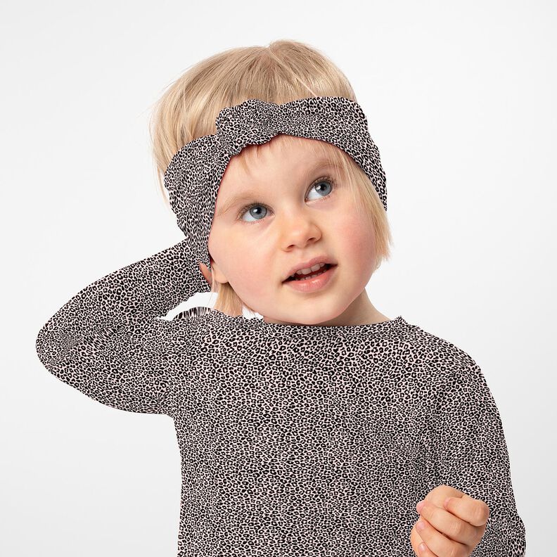 Bomullsjersey mini-leo-tryck – ljusrosa/svart, image number 6