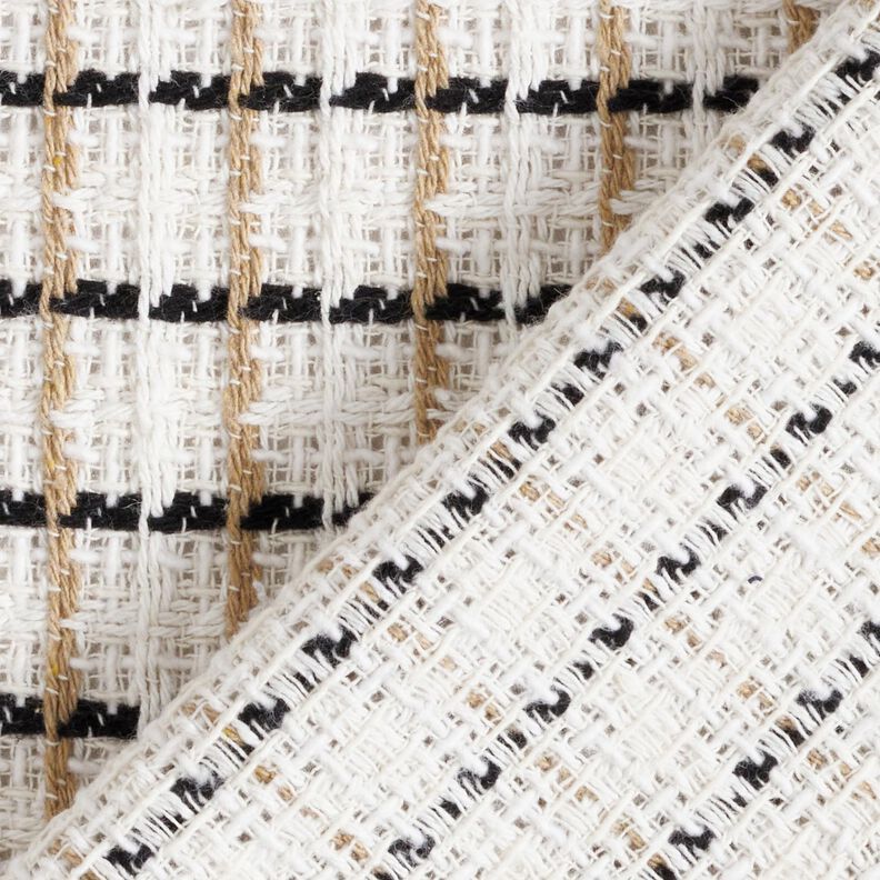 grov bouclé rutigt – vit/beige, image number 4