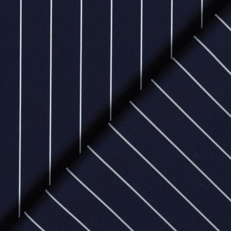 stretchigt byxtyg med kritstrecksränder – nattblå/vit,  image number 4