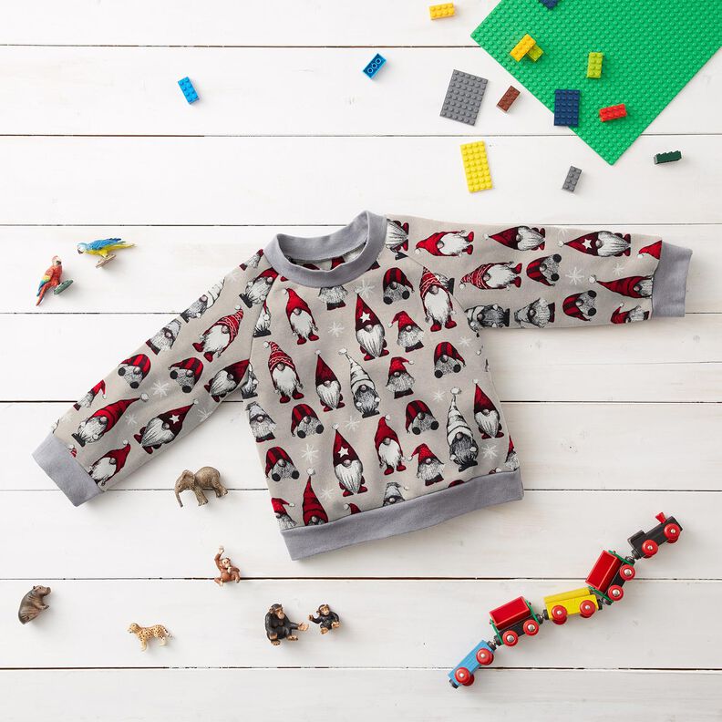 French Terry Sommarsweat Julnissar – ljus gråbrun,  image number 6