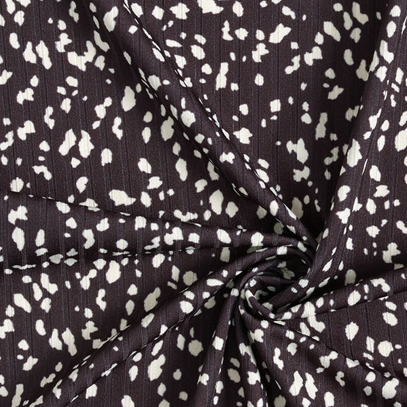 ribbad jersey abstrakta prickar – svart/vit,  image number 3