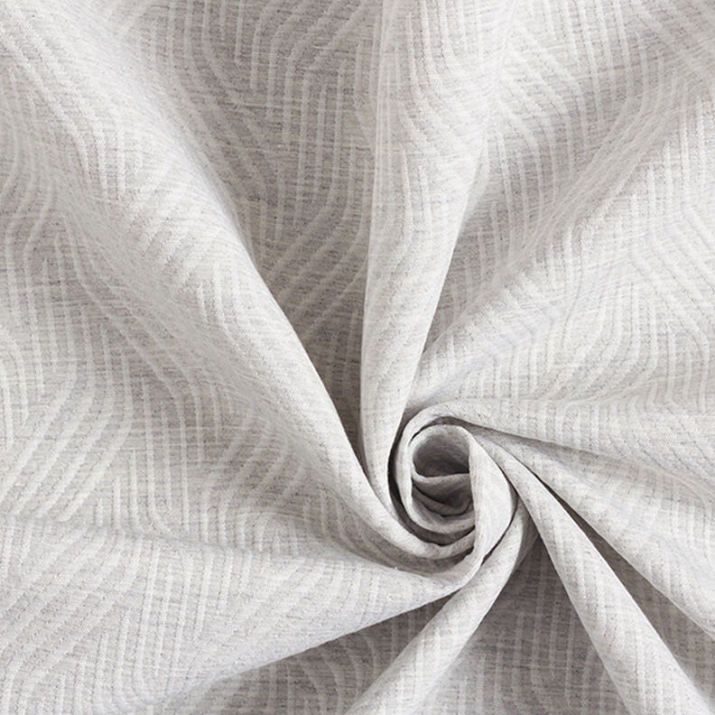 Dekorationstyg jacquard Vågiga linjer – ljusgrått, image number 3