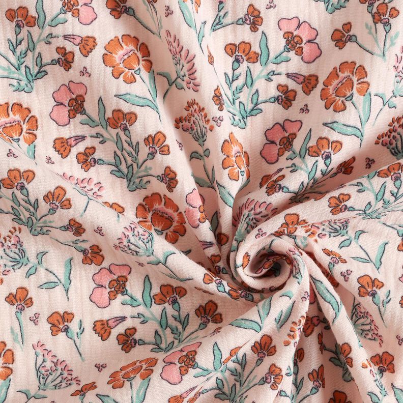 Muslin/Dubbel-krinkelväv Blomsteräng | Poppy Fabrics – rose,  image number 3