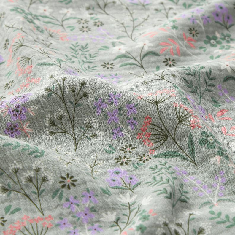 GOTS Muslin/Dubbel-krinkelväv Vårblomsteräng | Poppy Fabrics – vass,  image number 2