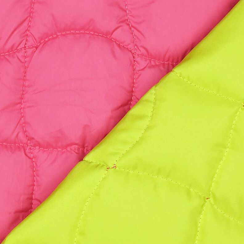 Quiltat tyg Vågiga rutor – neonpink/neongrönt, image number 4