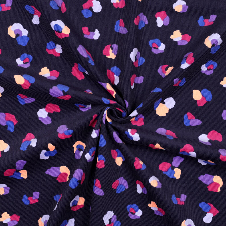 Babymanchester färgglada leopardfläckar | Poppy Fabrics – marinblå,  image number 3