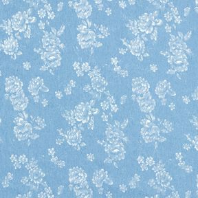Chambray Små rosor – ljusblått/yllevit, 