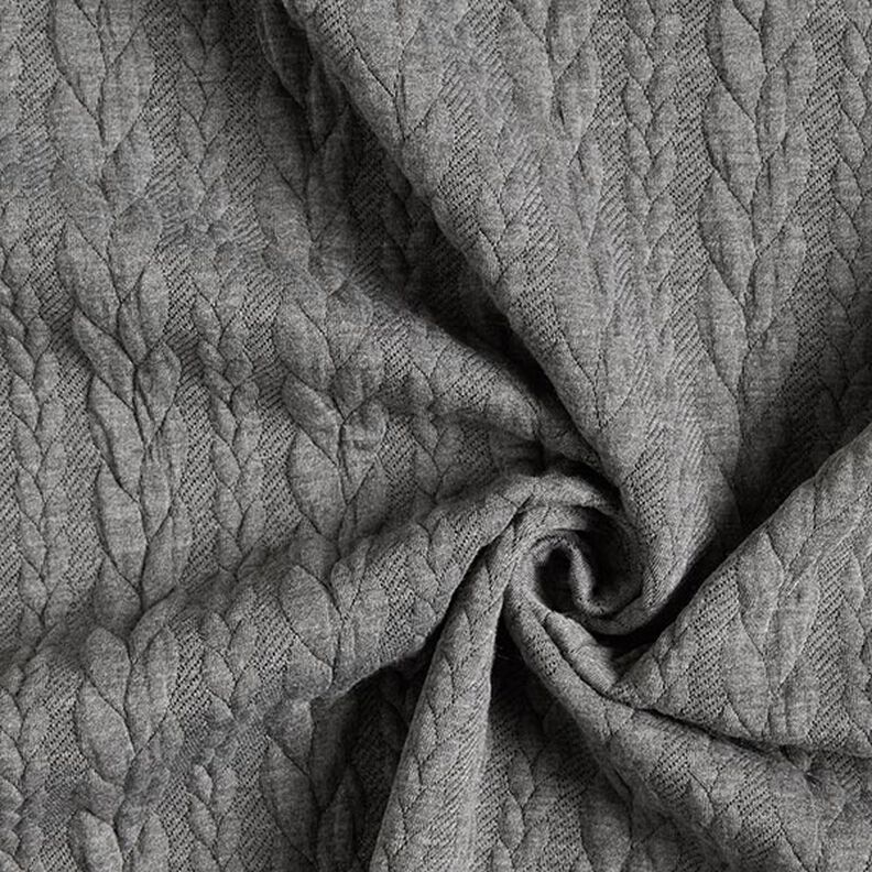 Jerseyjacquard Cloqué Flätat mönster – ljusgrått,  image number 3