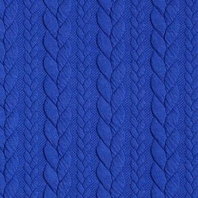 Jerseyjacquard Cloqué Flätat mönster – kungsblått, 