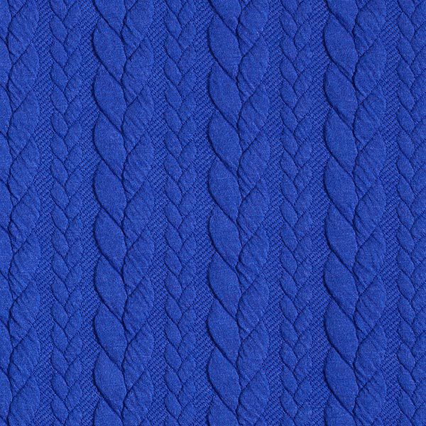 Jerseyjacquard Cloqué Flätat mönster – kungsblått,  image number 1