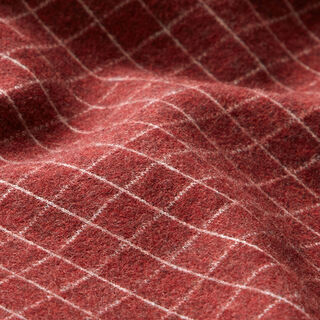 Stickad jacquard uppruggad rutnät – kaminrött, 