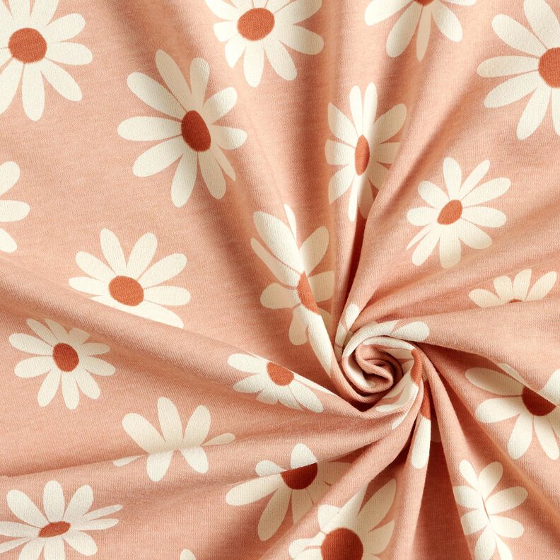Bomullsblandning Jersey småblommor – ljus gammelrosa, image number 3