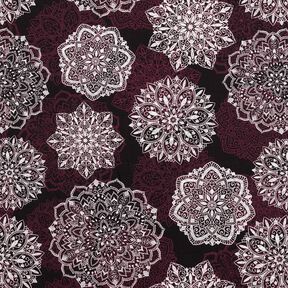 Bomullsjersey Mandalor | Glitzerpüppi – merlot/silvergrå, 