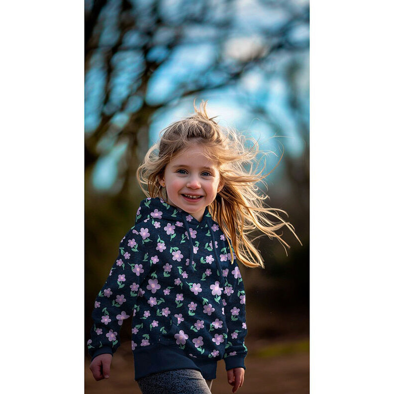 Sweatshirt Blommor | by Poppy – antracit/fläder, image number 6