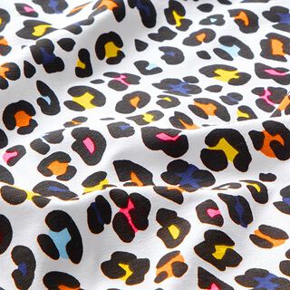 Bomullsjersey leopardmönster neon Digitaltryck – vit/neonpink, 