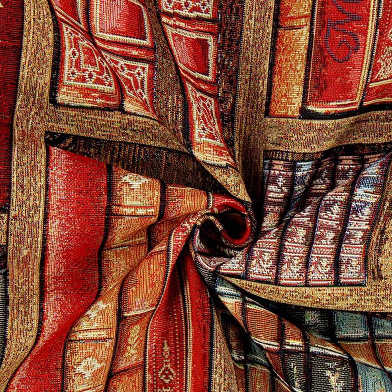 Jacquard Gobeläng Bokhylla – brun,  image number 2