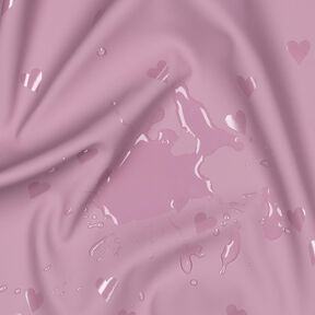 Regnjackstyg små hjärtan | Poppy Fabrics – ljus gammelrosa, 