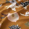 Dekorationstyg Halvpanama stora retroblommor – karamell/ljus kaki,  thumbnail number 2