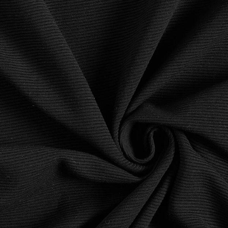Ottoman-ribbad jersey enfärgad – svart,  image number 1