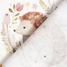 Bomullspoplin hare och igelkott i en blomcirkel Digitaltryck – elfenbensvit,  thumbnail number 4