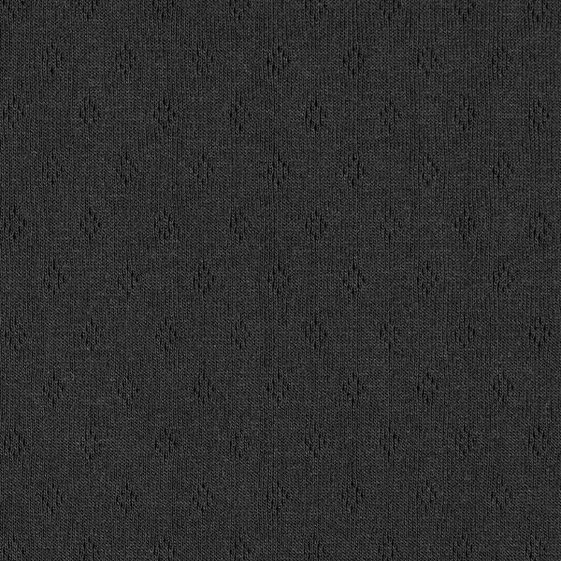 Finstickad jersey med hålmönster – svart,  image number 1