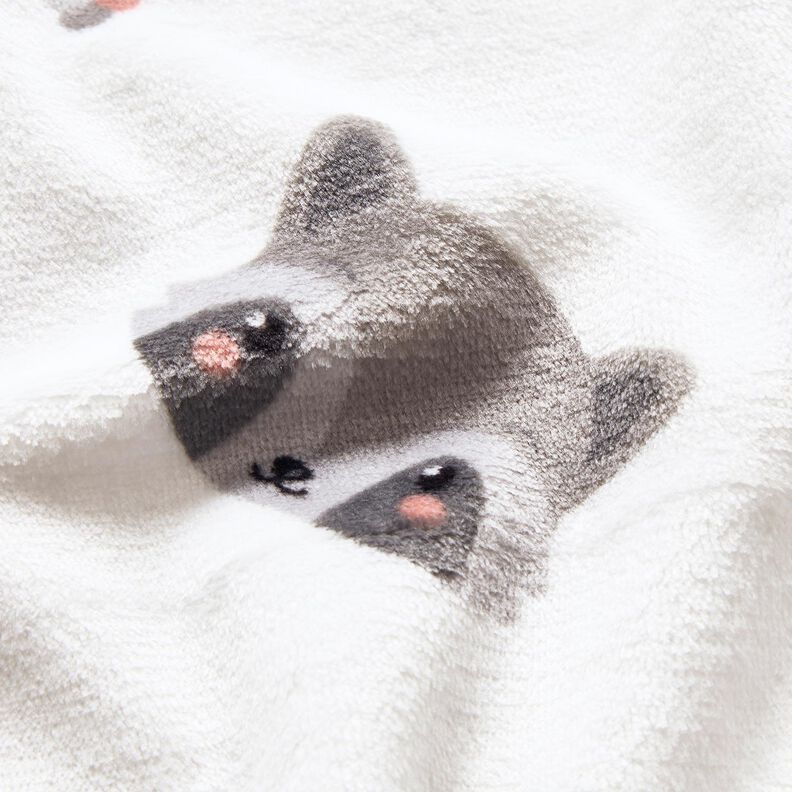 Mysfleece Söta tvättbjörnar – elfenbensvit/mörkgrå, image number 5