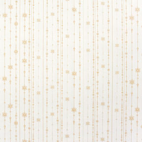 Dekorationstyg Jacquard Lurex Girlang av snöflingor – ljusbeige/guld, 
