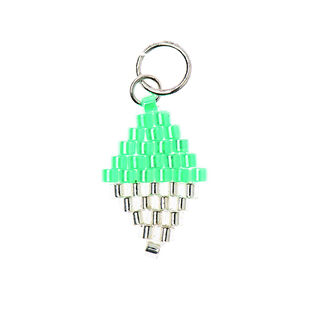 Hängsmycke Brick Stitch Romb [10 mm  x 15 mm] | Rico Design – grön/silver, 