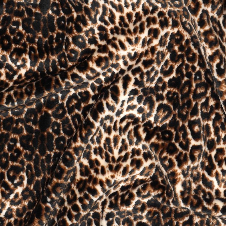 Plyschtyg mönster med leopardtryck – kräm/svart, image number 2