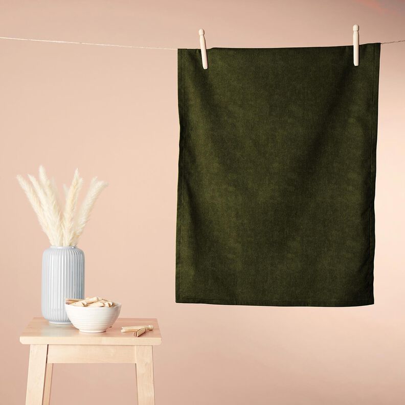 Frottétyg Stretch Enfärgat – mörk-oliv,  image number 8