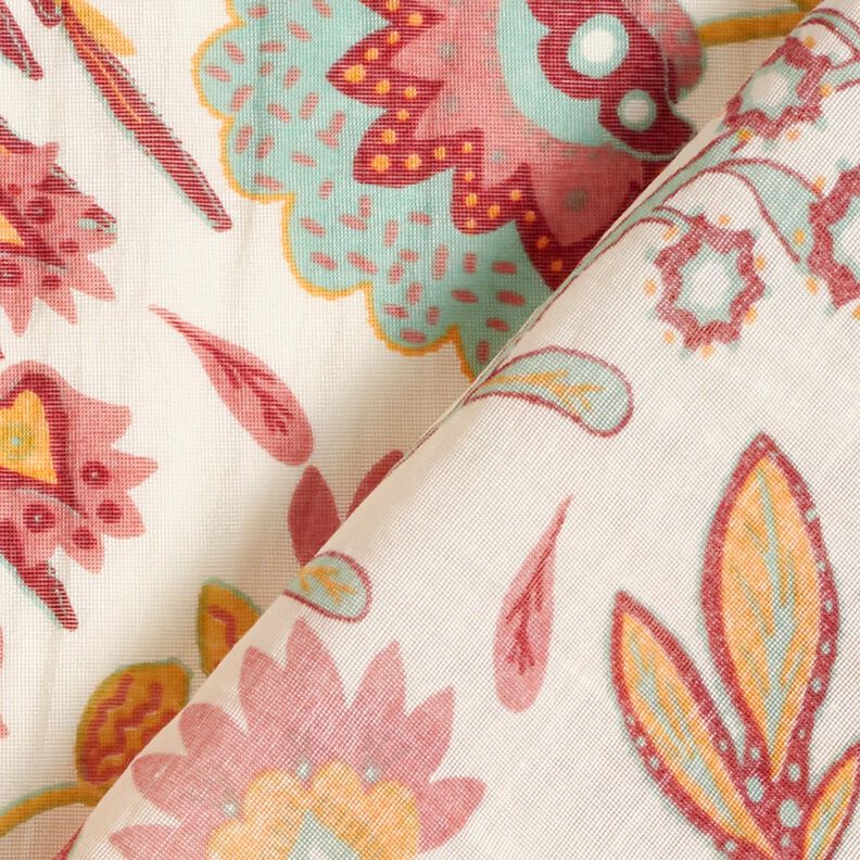 Viskosmix Retroblommor – elfenbensvit/ljus bärfärg, image number 4