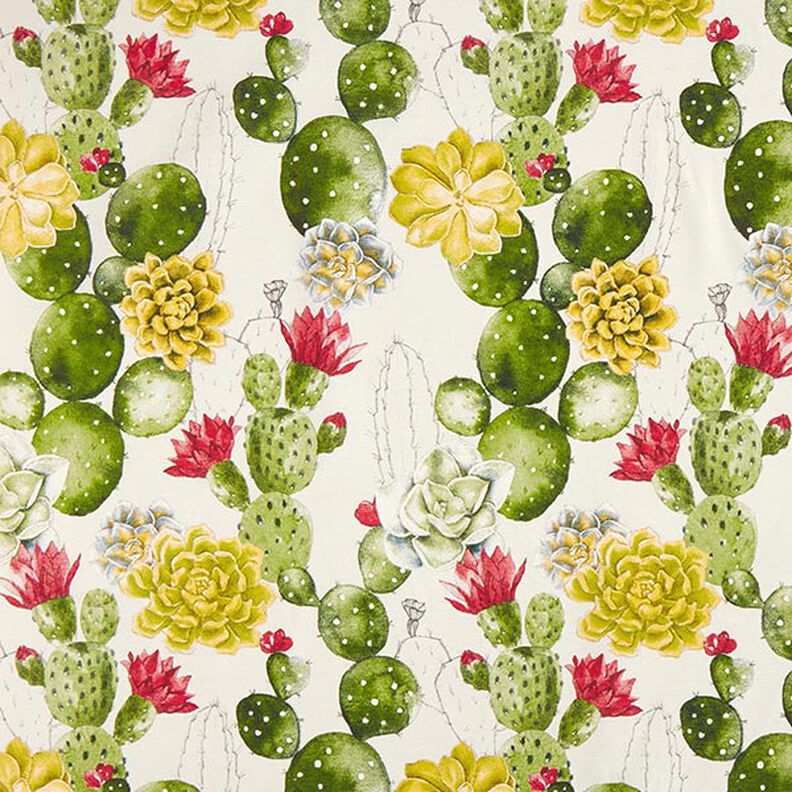 dekorationstyg Canvas kaktusar – natur/grön,  image number 1