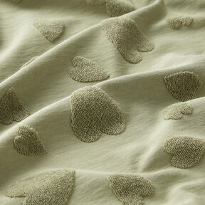 frottéjersey hjärtan – gråbeige, 