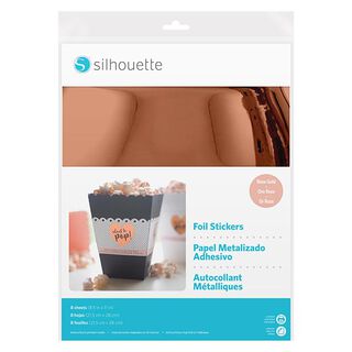 Silhouette Klistermärkesfolie för tryck [21,5 x 27,9 cm|8 styck] – roséguld metallisk, 