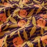 Dekorationstyg Halvpanama Blommor huller om buller – aubergine/ljusorange,  thumbnail number 2