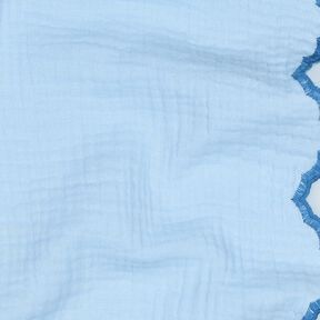 Muslin/Dubbel-krinkelväv Dubbelsidig vågad kant  | Poppy Fabrics – ljusblått/kungsblått, 