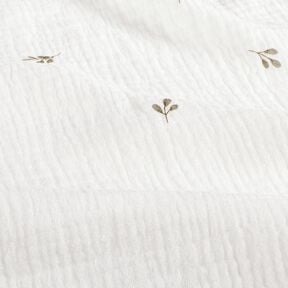 Muslin/Dubbel-krinkelväv Liten gren – yllevit/vass, 