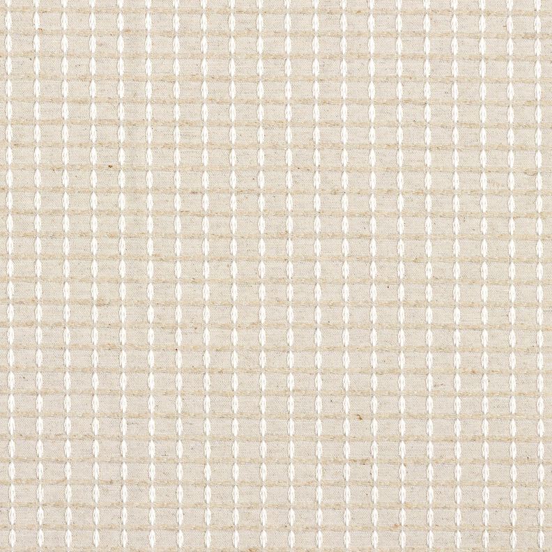 Dekorationstyg Jacquard rutig struktur &ndash; natur,  image number 1