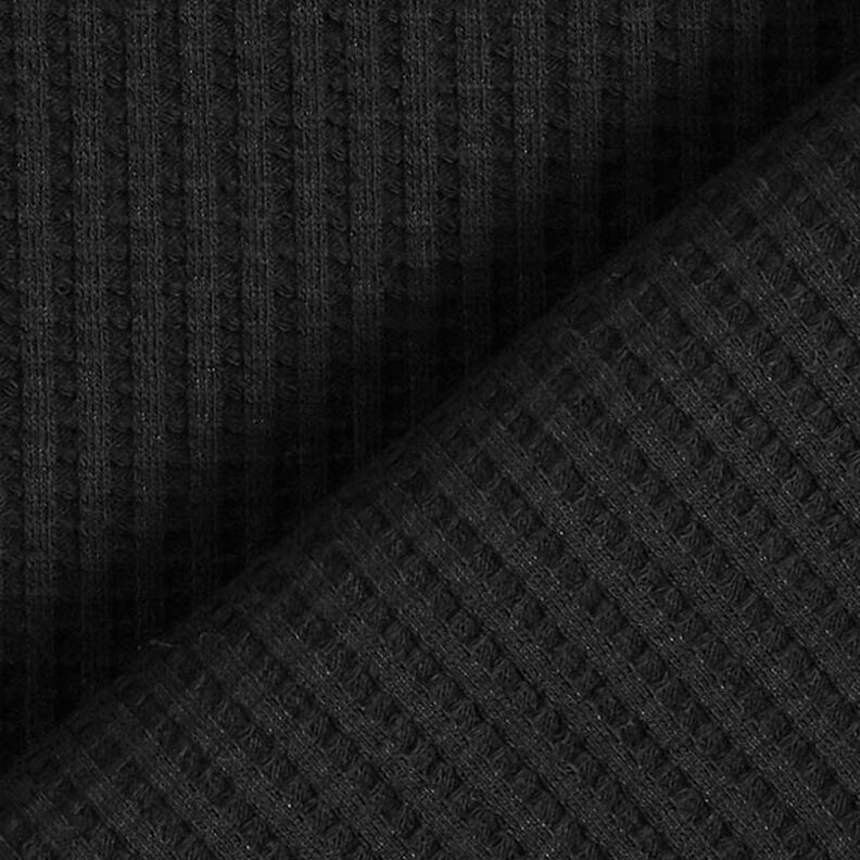 bomullsvåffeljersey enfärgad – svart,  image number 3